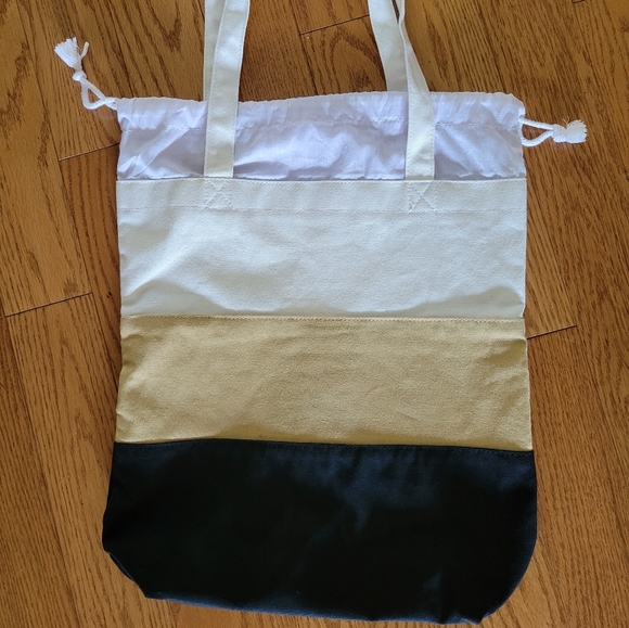 POLO CLUB Drawstring Black and Tan Canvas Bag EUC - Picture 6 of 16